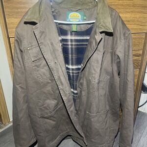 Cabelas Men's Brown Southwestern Fleece Lining button up Barn Coat Size xl